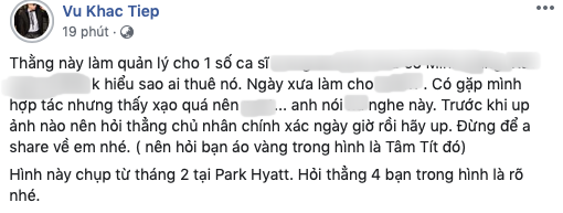 Vũ Khắc Tiệp bức xúc đăng đàn phản pháo lại tin đồn thất thiệt.