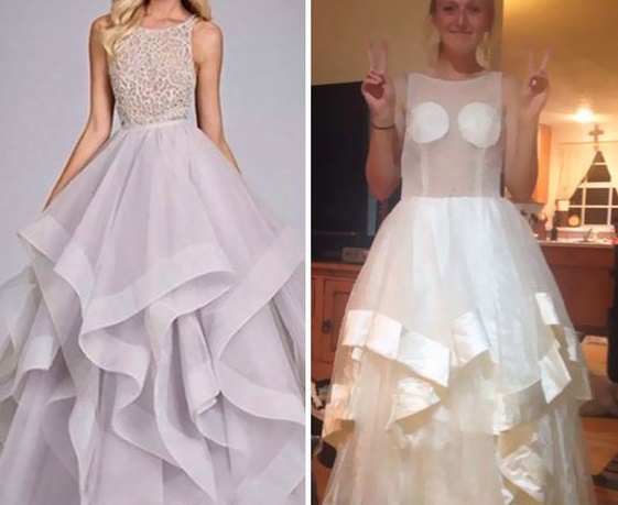 Từ màu sắc đến kiểu dáng của 2 chiếc váy đều khác xa nhau.