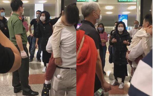 Người phụ nữ áo đen lớn tiếng, gây náo loạn sân bay Nội Bài.