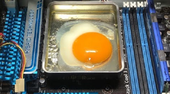 Rán trứng bằng CPU.