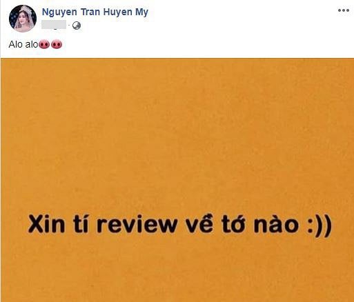 Á hậu Huyền My xin review về bản thân và nhận được hàng trăm lời nhận xét của dân mạng.