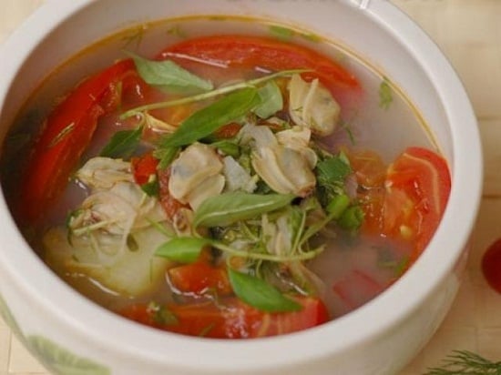 Canh ngao nấu sấu chua thơm ngon