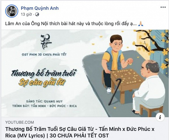 Phạm Quỳnh Anh chia sẻ bài hát do chồng cũ sáng tác về bố khiến nhiều người cảm động.