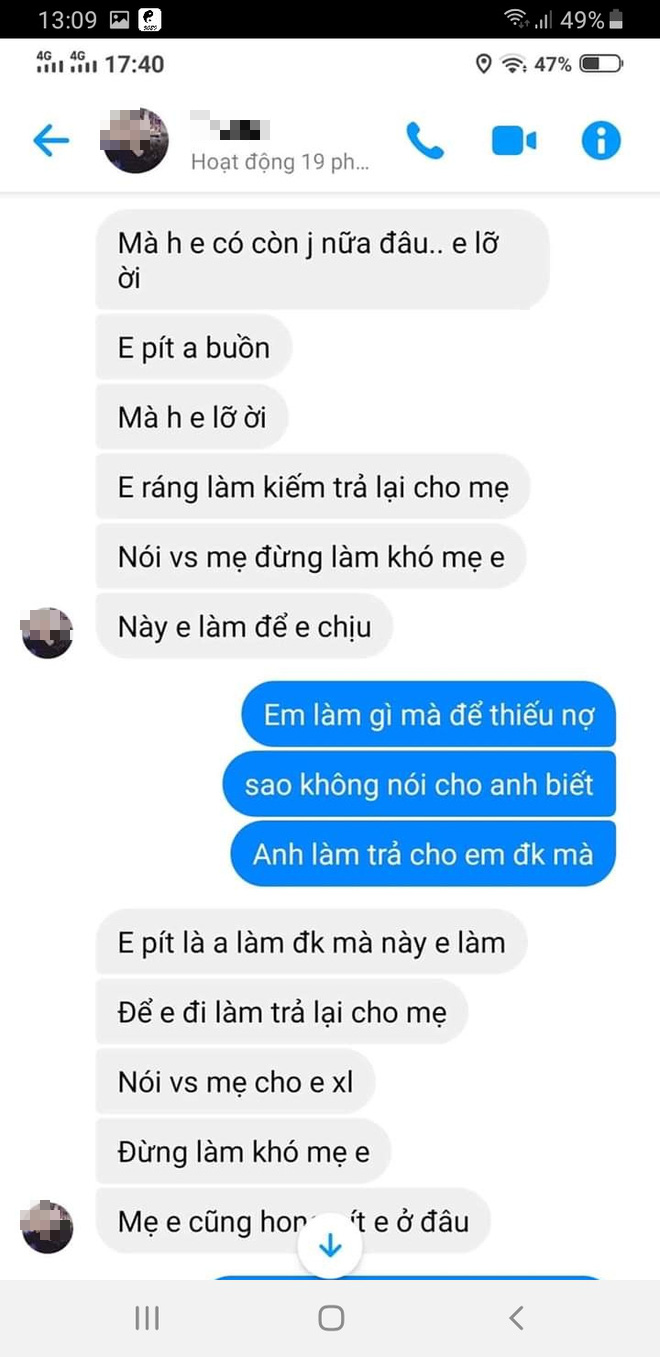 Đoạn chat giữa cô dâu và người nhà anh P.