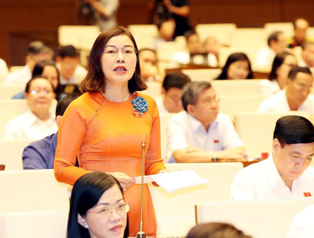 Bà Nguyễn Thị Xuân Thu phát biểu tại Quốc hội