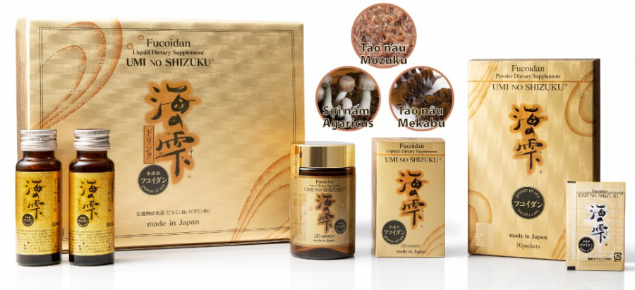 Hợp chất Fucoidan – chiết xuất từ tảo nâu Okinawa Mozuku, Mekabu bổ sung thêm chiết xuất sợi nấm Agaricus