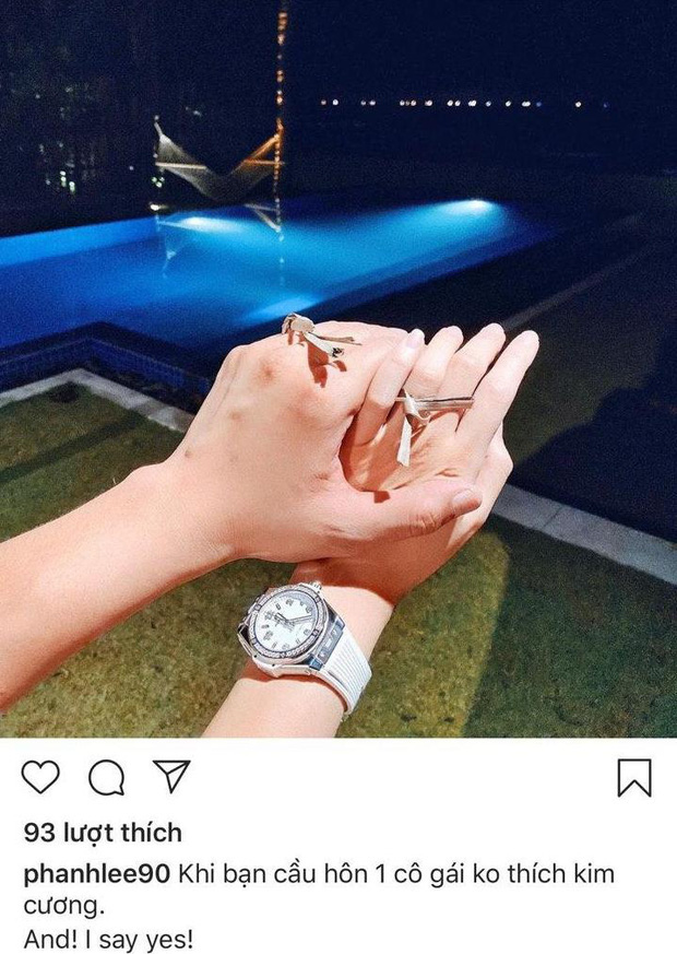 Phanh Lee được cầu hôn bằng 1 chiếc nhẫn giản dị.