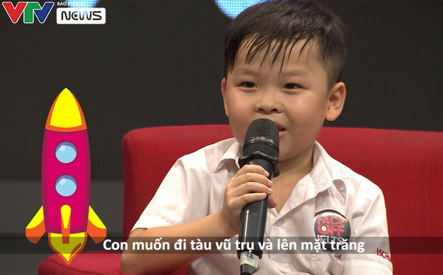 Mới 6 tuổi nhưng cậu bé Bảo Chung có thể giao tiếp bằng tiếng Anh lưu loát (Ảnh: VTV)