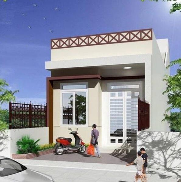 Mẫu nhà cấp 4 có mái tum và sân thượng. Đây là mẫu nhà cấp 4 dưới 100 triệu tận dụng tối đa được diện tích bởi phần mái tum có thể được thiết kế làm phòng thờ hoặc phòng ngủ con. Phần sân thượng của mái tum có thể phơi đồ, trồng cây để tạo thành nơi giải trí cho mọi người trong gia đình.