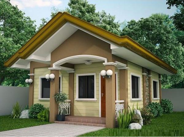 Mẫu nhà cấp 4 dưới 100 triệu được thiết kế mái thái kết hợp mái hiên nhỏ và cột trụ ở mặt tiền thực sự gây ấn tượng cho người nhìn.