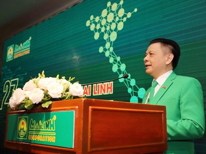 Ông Hồ Huy, Chủ tịch Tập đoàn Mai Linh phát biểu tại lễ kỷ niệm 27 năm hình thành phát triển Tập đoàn và đón nhận kỷ lục mới