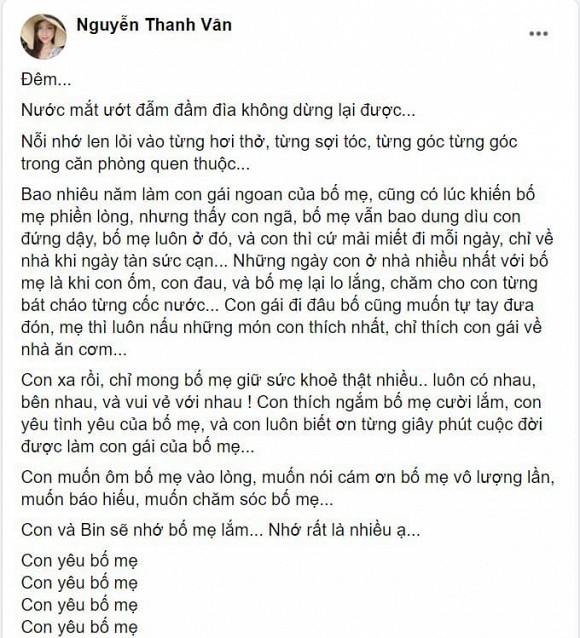 Sau nhiều lần đắn đo, Vân Hugo quyết định Nam tiến cùng con trai và chồng sắp cưới. Đây là sự lựa chọn khó khăn với cô, dù cuộc sống sẽ bước sang trang mới đầy hạnh phúc nhưng cô lại phải sống xa gia đình ở Hà Nội. Cô khóc đầm đìa, không ngủ được vì nhớ bố mẹ. Dòng tâm sự của Vân Hugo nhận được sự động viên từ mọi người, ai nấy đều mong những điều tốt đẹp đến với cô tại mảnh đất mới. Bạn bè đều buồn vì không thường xuyên được gặp nữ MC, nhưng vẫn hạnh phúc thay cho cô vì cuối cùng đã tìm được bến đỗ bình yên.