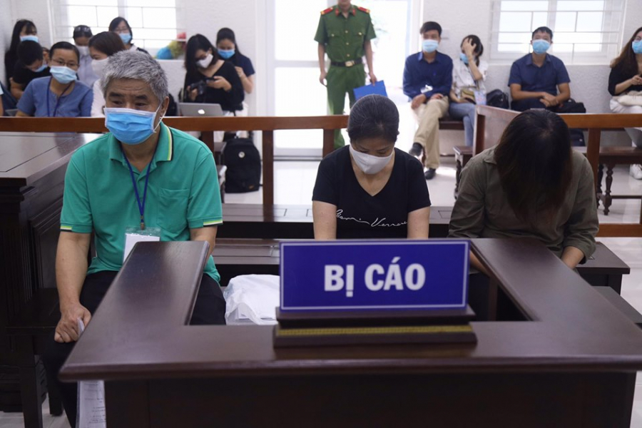 Các bị cáo tại phiên tòa