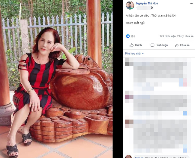 Dòng trạng thái trên trang cá nhân cô Nguyễn Thị Hoa gây chú ý