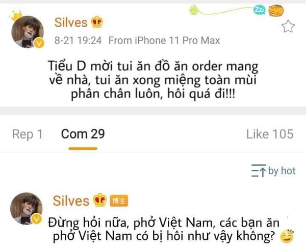 Anh chàng than thở với fan về món phở Việt