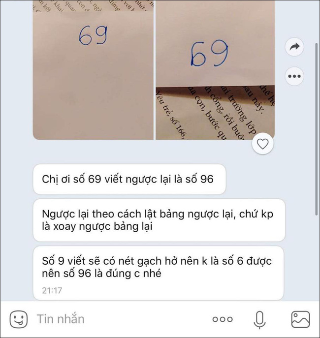 Lý giải của cô giáo đã giải tỏa thắc mắc vì sao số 69 viết ngược lại được số 96