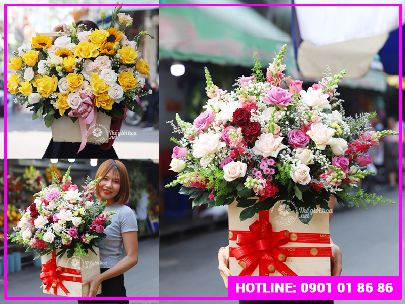 Lẵng hoa sinh nhật luôn được người đặt ưu tiên lựa chọn vì sang trọng