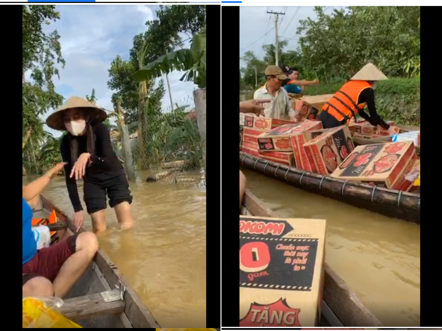 Thủy Tiên hiện đang ở Huế giúp đỡ bà con bị lũ lụt. Cô mùa rất nhiều nhu yếu phẩm như mì tôm, bánh mì, sữa, nước, dầu gió, áo phao, thuốc cảm sốt, thuốc tiêu chảy để lên đường cứu trợ bà con. Cô livestream những hoạt động của mình trong suốt quá trình ở Huế như một hành động công khai về số tiền mà các mạnh thường quân đóng góp. Bà con vây quanh Thủy Tiên, đón nhận những đồ được cứu trợ. Hình ảnh Thủy Tiên xắn quần lội nước bì bõm, khiêng hàng hóa để khỏi lật thuyền khiến nhiều người cảm thấy xúc động vô cùng. Thật hiếm có nghệ sĩ nào tận tâm và sẵn sàng lăn xả như Thủy Tiên. Mong rằng Thủy Tiên giữ gìn sức khỏe thật tốt và đảm bảo an toàn giữa tình hình bão lũ phức tạp để tiếp tục đi cứu trợ bà con.