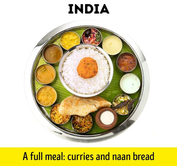 Ấn Độ - Cà ri và bánh mỳ no căng bụng với nhiều đồ ăn kèm: Ấn Độ nổi tiếng với những món ăn đường phố có giá thành rất “dễ chịu”.   