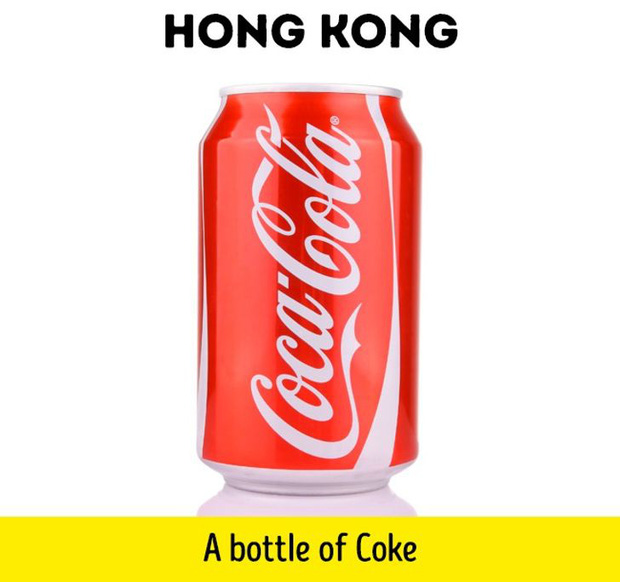 Hong Kong - 1 lon coca: Coca ở Hong Kong có giá gấp gần 3 lần coca ở Việt Nam, còn đồ ăn thì còn hơn thế. Vì chi phí sinh hoạt ở Hong Kong thuộc một trong những nơi đắt đỏ nhất trên thế giới.  