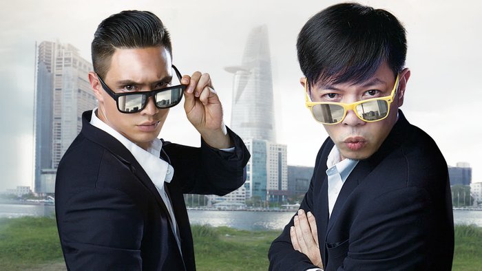 Kim Lý (trái) thủ vai Mr.Hoàn Hảo, Thái Hòa (phải) thủ vai Mr.Mê Gái
