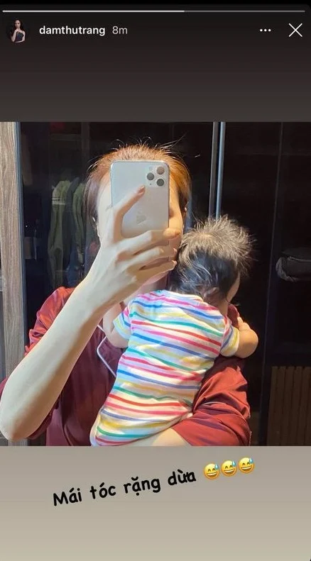 Đàm Thu Trang chia sẻ khoảnh khắc đang bế con gái đầu lòng. Cô còn miêu tả sự đáng yêu của con gái một cách hài hước:
