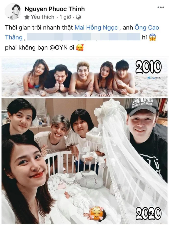 Mới đây, nhóm bạn của Đông Nhi - Ông Cao Thắng, Noo Phước Thịnh,... đăng ảnh so sánh sự thay đổi sau 10 năm để hưởng ứng trào lưu