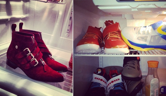 Bỏ giày vào ngăn đóa tủ lạnh