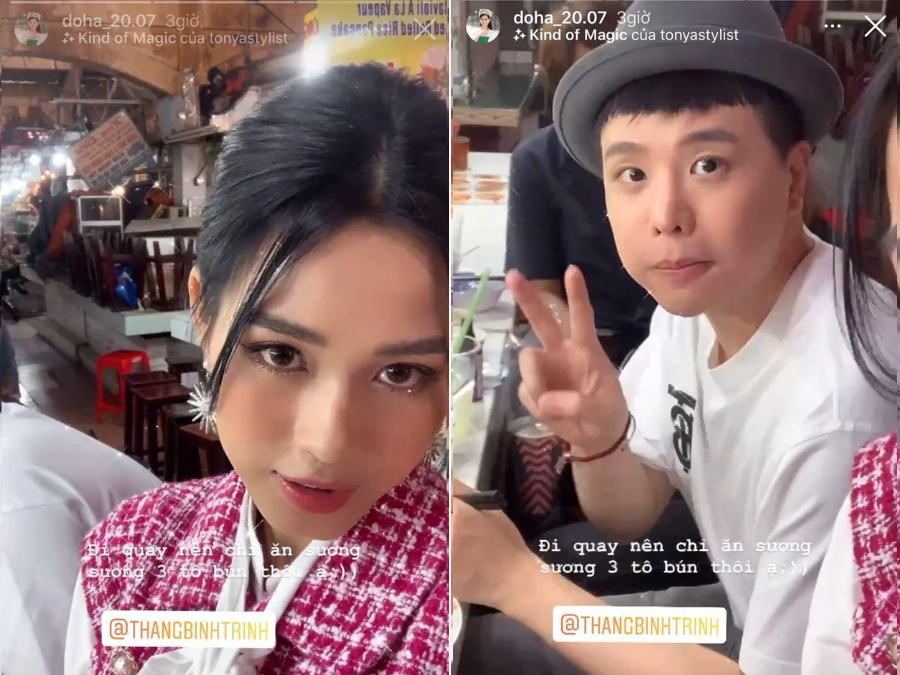 Mới đây, Hoa hậu Đỗ Thị Hà chia sẻ về một ngày bận rộn của mình, trong đó có một tình tiết thú vị đó là sự xuất hiện của ca sĩ Trịnh Thăng Bình. Cô viết: