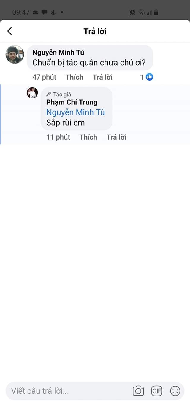 Nghệ sĩ Chí Trung phản hồi bình luận của một khán giả (Ảnh chụp màn hình)