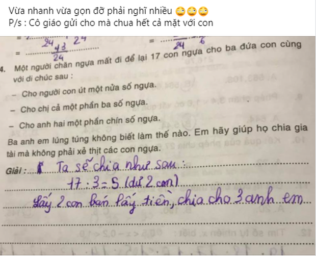 Cách giải của cậu nhóc khiến ai cũng bật cười (Ảnh chụp màn hình)    