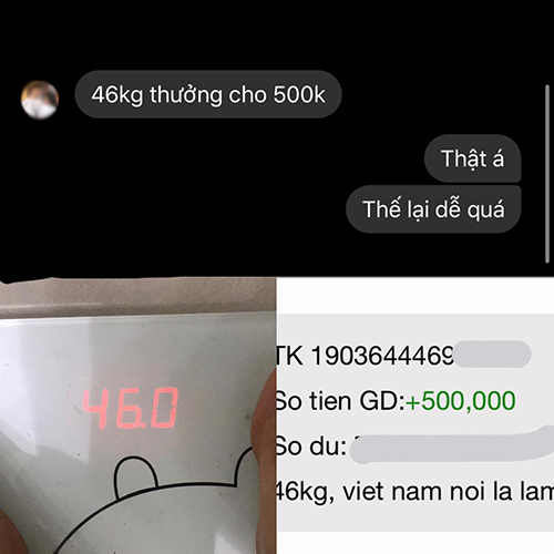 Nói là lầm, bạn trai chuyển khoản ngay và luôn cho bạn gái 500k như lời hứa