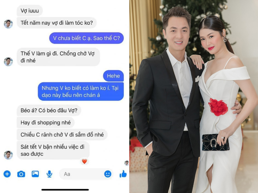 Mới đây, bà xã ca sĩ Đăng Khôi khiến dân tình ghen tỵ khi đăng ảnh chụp màn hình tin nhắn của chồng những ngày cận Tết. Cụ thể nam ca sĩ động viên vợ đi làm tóc và mua sắm để chuẩn bị đón xuân. Thấy vợ lưỡng lự, Đăng Khôi liền gạ gẫm: