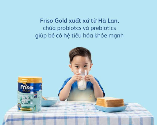 Sữa Friso Gold chứa nhiều probiotics và prebiotics (chất xơ GOS/FOS) giúp bé có hệ tiêu hóa khỏe mạnh.