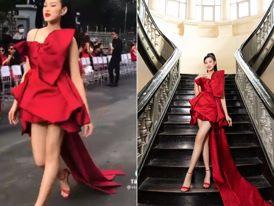 Đỗ Thị Hà bị lộ đôi chân dài qua đoạn clip quay bằng camera thường. Trong khoảnh khắc này, chiếc váy cắt xẻ táo bạo đã giúp cô khoe cặp giò dài, nuột nà. Tuy nhiên, dân mạng đã so sánh ảnh khoe body cùng đôi chân dài tít tắp với tỉ lệ phần thân bằng 1/5 phần chân của Hoa hậu gần đây. Có thể thấy trong clip chưa chỉnh sửa, đôi chân của cô nàng không thật sự lung linh như hình ảnh đã qua photoshop. Có người nói cô chỉnh ảnh quá đà, người tin rằng góc quay đã