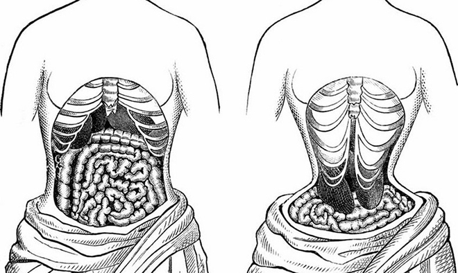 Sử dụng đai nịt bụng trong thời gian dài có thể làm ảnh hưởng đến các cơ quan nội tạng.