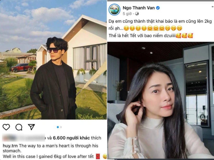 Tối mùng 7 Tết, Huy Trần và Ngô Thanh Vân đồng loạt đăng tải ảnh check in Đà Lạt. Chỉ cần ngắm những hình ảnh này để mừng năm mới và đón Valentine là đủ hiểu cặp đôi đang hạnh phúc đến nhường nào. Một điều đặc biệt là cả hai còn tiết lộ điều thay đổi sau Tết đó chính là cùng nhau tăng cân.