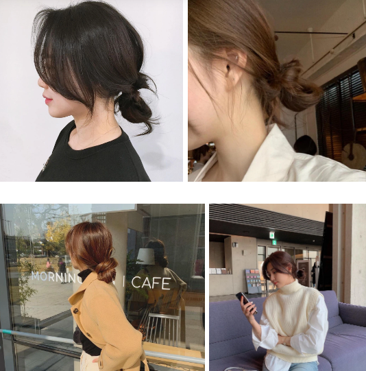 Kiểu tóc búi thấp Hàn Quốc mang đến vẻ ngoài ngọt ngào và đáng yêu. Với việc kéo tóc lên phía trên đỉnh đầu và buộc lại thành một búi nhỏ, bạn sẽ trông trẻ trung và duyên dáng hơn.