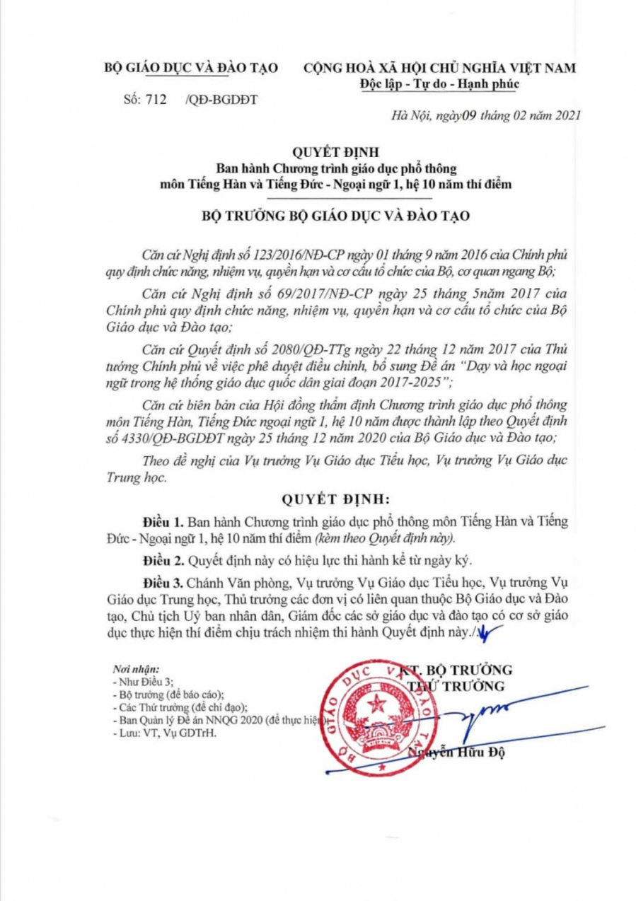Quyết định của Bộ GD-ĐT từ ngày 9/2 (Ảnh: Vietnamnet)