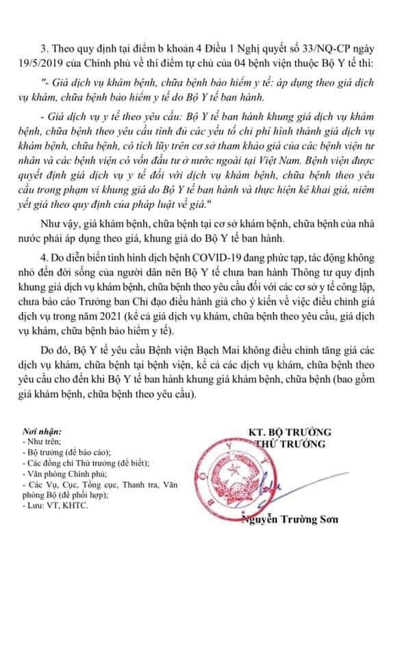 Nội dung công văn của Bộ Y tế (Ảnh: VTC. vn)