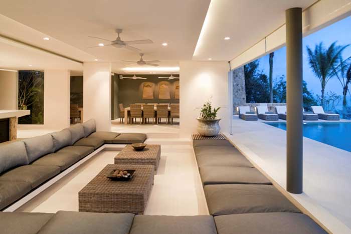 Phòng khách không nên đặt dưới xà ngang