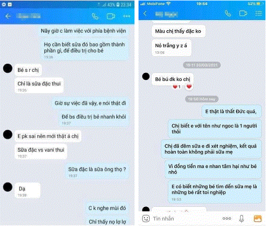 Một bà mẹ bức xúc vì mua phải sữa giả (Ảnh: Nhịp sống Việt)