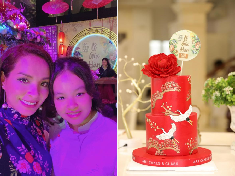 Vợ chồng Thúy Hạnh đặt riêng cho con gái chiếc bánh sinh nhật độc đáo theo đúng ý tưởng của cô bé.