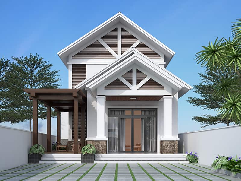 Nhà cấp 4 có gác lửng là kiểu thiết kế được nhiều người ưa chuộng, đặc biệt là những gia đình sở hữu mảnh đất có diện tích nhỏ hẹp, cần thêm không gian sống. Gác lửng có thể sử dụng để chứa đồ hoặc tận dụng để làm không gian sinh hoạt, phòng ngủ, phòng làm việc.