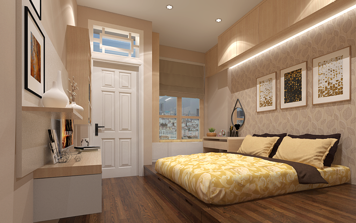 Người Nhật và Hàn rất ưa thích kiểu thiết kế phòng ngủ không giường này bởi nó tốn ít chi phí, tiết kiệm diện tích lại vẫn sang trọng, ấm cúng (ảnh : internet)