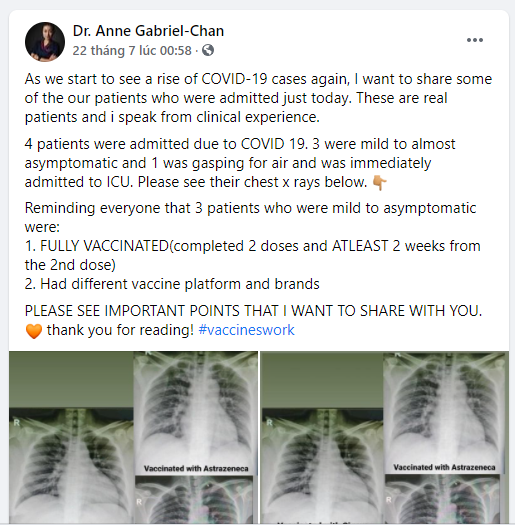 Thời điểm hiện tại, bài viết trên trang cá nhân của bác sĩ Anne Gabriel-Chan nhận được hơn 30.000 lượt chia sẻ của cộng đồng mạng.