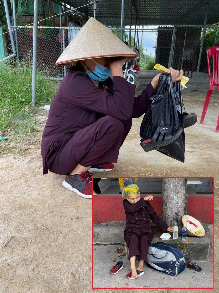 Cụ bà đi bộ từ TP.HCM về Nghệ An bật khóc khi được giúp đỡ