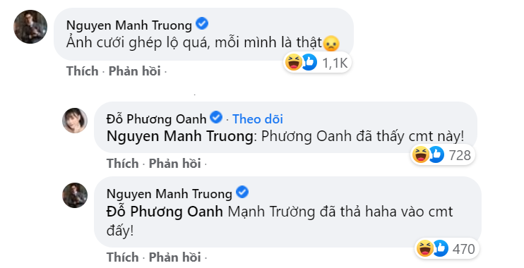 Màn tương tác hài hước của cả hai trên MXH.