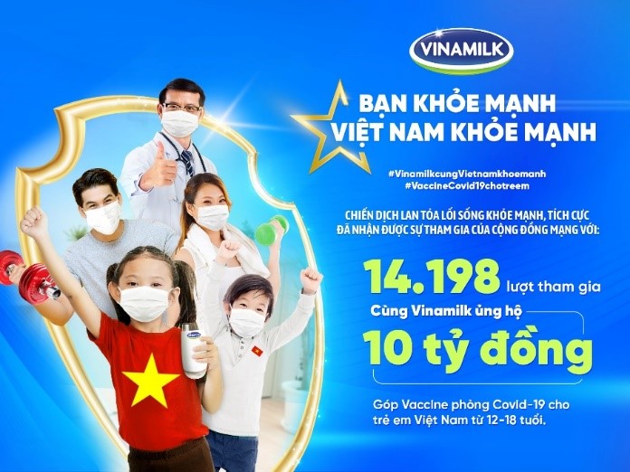Kết quả của hoạt động “Lan tỏa lối sống khỏe mạnh, tích cực - Cùng góp 10 tỷ đồng mua Vaccine phòng Covid-19 cho trẻ em Việt Nam”