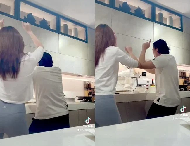 Hari Won chia sẻ đoạn clip ngắn ghi lại cảnh ăn xong dọn bếp của nữ ca sĩ và ông xã Trấn Thành. Cả hai 